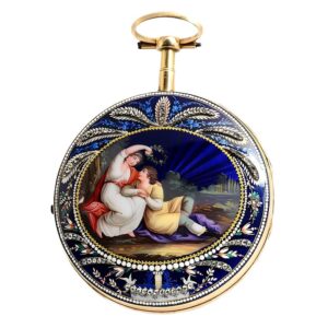 Swiss gold, enamel and diamond set verge watch Circa 1820