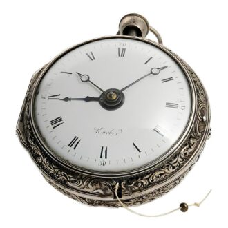 German silver quarter repeating watch with alarm Circa 1750