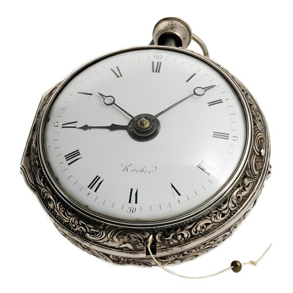 German silver quarter repeating watch with alarm Circa 1750 German silver quarter repeating watch with alarm Circa 1750