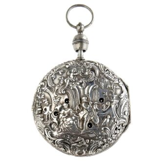 German silver quarter repeating watch with alarm Circa 1750 German silver quarter repeating watch with alarm Circa 1750