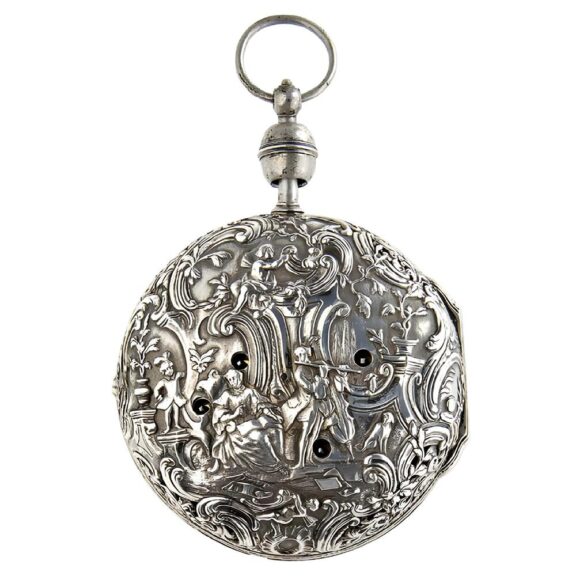 German silver quarter repeating watch with alarm Circa 1750 German silver quarter repeating watch with alarm Circa 1750