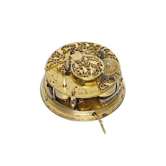 English silver repousse rococo quarter repeater Circa 1740 English silver repousse rococo quarter repeater Circa 1740