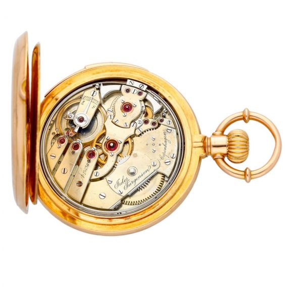 Danish gold minute repeating lever pocket watch Circa 1890 Danish gold minute repeating lever pocket watch Circa 1890
