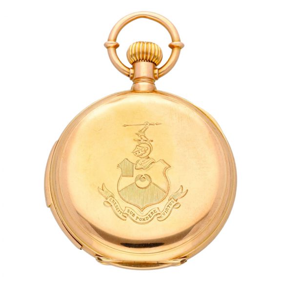 Danish gold minute repeating lever pocket watch Circa 1890 Danish gold minute repeating lever pocket watch Circa 1890