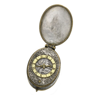 French silver and gilt verge, sundial and compass Circa 1630