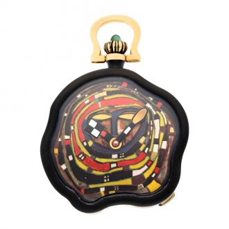 Rare Swiss 18 carat gold Hundertwasser designer watch Circa 1991