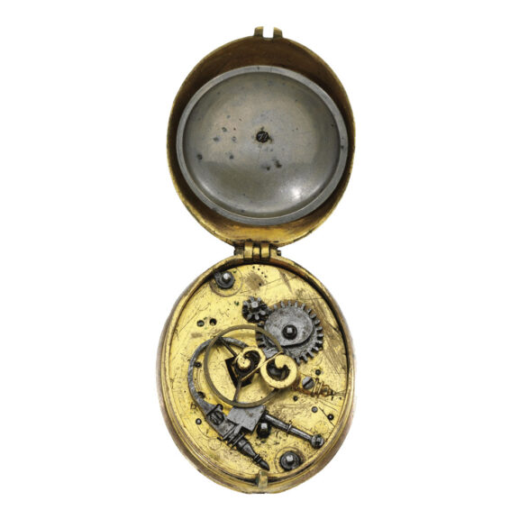English early gilt two-train stackfreed clock watch Circa 1625 English early gilt two-train stackfreed clock watch Circa 1625