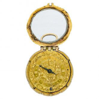 Early French gilt brass verge pendant watch Circa 1640
