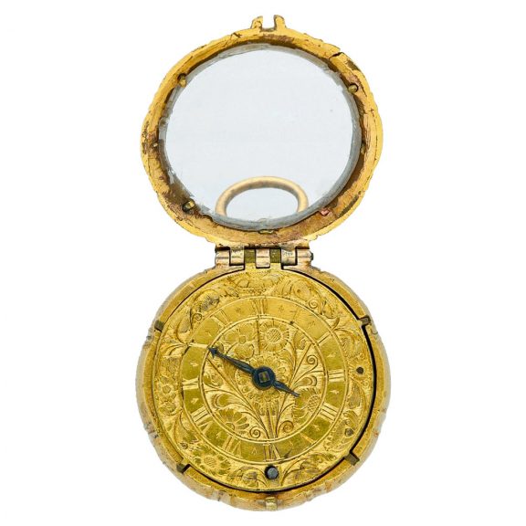 Early French gilt brass verge pendant watch Circa 1640 Early French gilt brass verge pendant watch Circa 1640