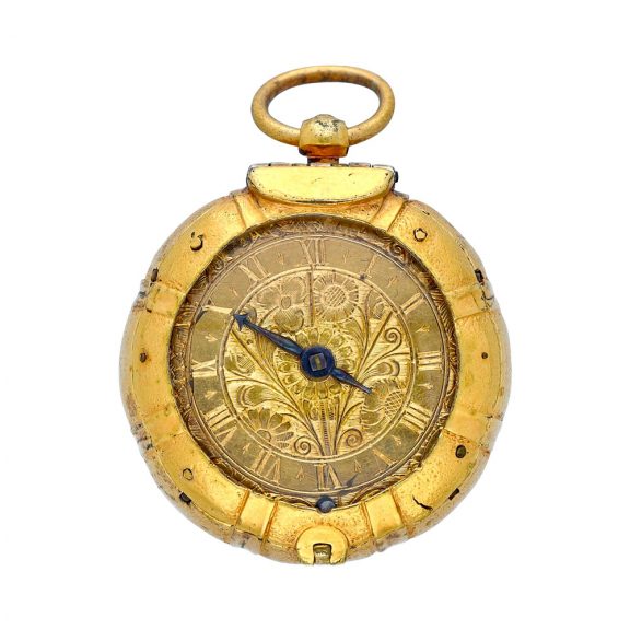 Early French gilt brass verge pendant watch Circa 1640