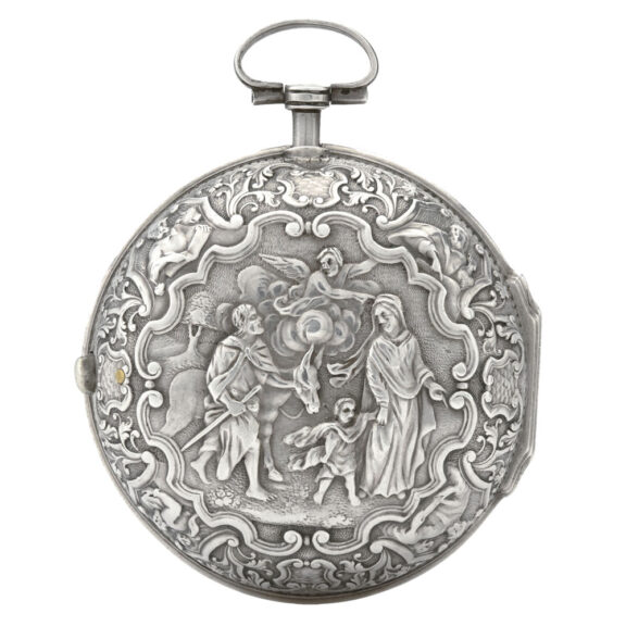Dutch silver pair cased repoussé pocket watch Circa 1700 Dutch silver pair cased repoussé pocket watch Circa 1700