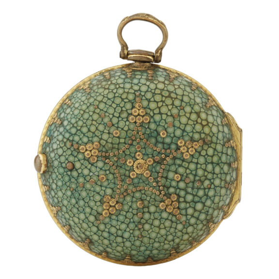 English fine shagreen pair cased gilt verge watch Circa 1780 English fine shagreen pair cased gilt verge watch Circa 1780