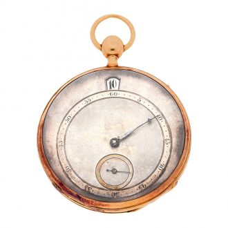 French gold quarter repeating jump hour cylinder watch Circa 1830