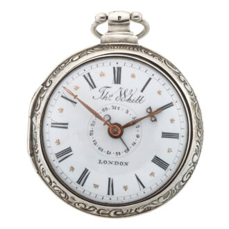 English late silver repousse verge watch with date Circa 1820