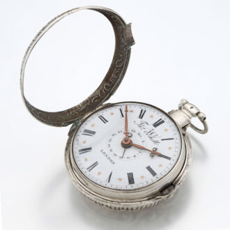 English late silver repousse verge watch with date Circa 1820