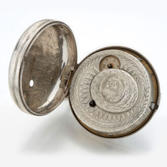 English late silver repousse verge watch with date Circa 1820