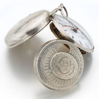 English late silver repousse verge watch with date Circa 1820