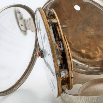 English late silver repousse verge watch with date Circa 1820