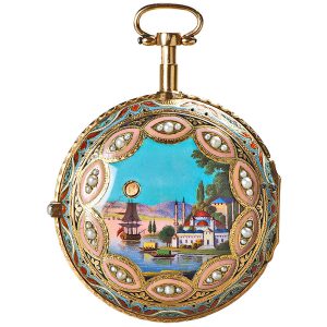 Very fine French gold and enamel repeating verge Circa 1750
