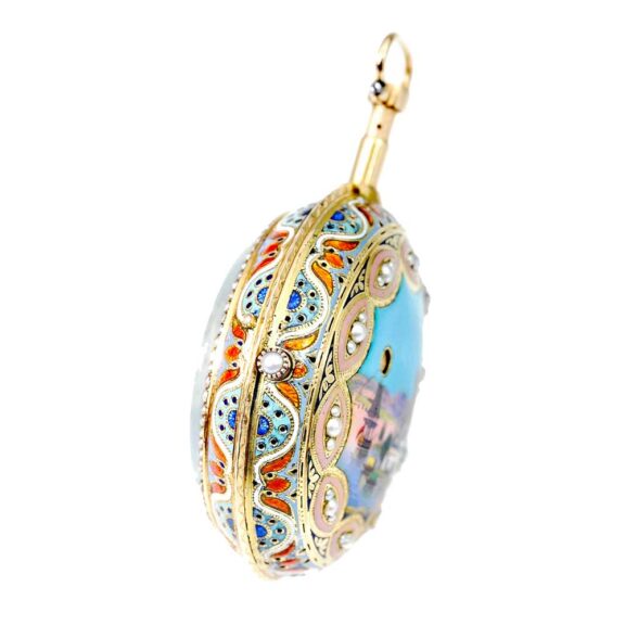 French very fine gold enamel repeating watch Circa 1750 French very fine gold enamel repeating watch Circa 1750