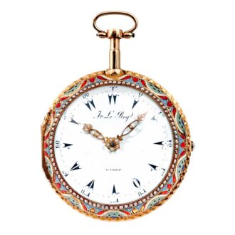 French very fine gold enamel repeating watch Circa 1750