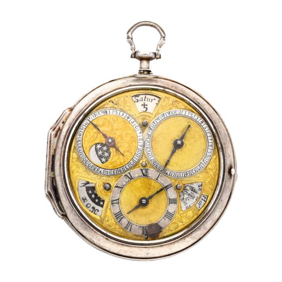 Rare, early Swiss silver astronomical verge watch Circa 1700