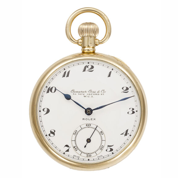 Swiss lever by Rolex in a gold open faced case Circa 1929