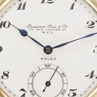 Swiss lever by Rolex in a gold open faced case Circa 1929