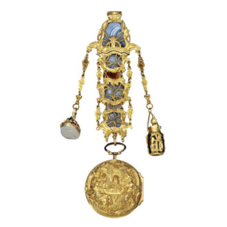 Gilt English repousse watch with chatelaine Circa 1750