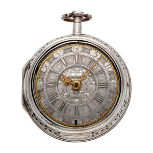 Rare German silver pair cased hour repeating clockwatch Circa 1700