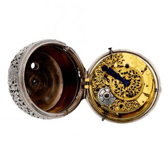 Rare German silver pair cased hour repeating clockwatch Circa 1700