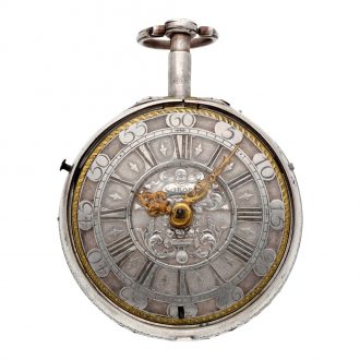 Rare German silver pair cased hour repeating clockwatch Circa 1700
