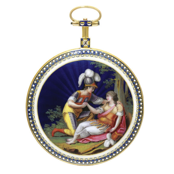 French fine 18k gold and enamel verge watch Circa 1800