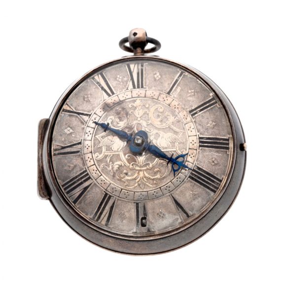 French silver watch in the form of a mock pendulum Circa 1700