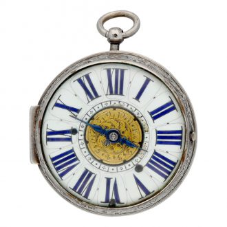French silver oignon verge clock watch with alarm Circa 1700