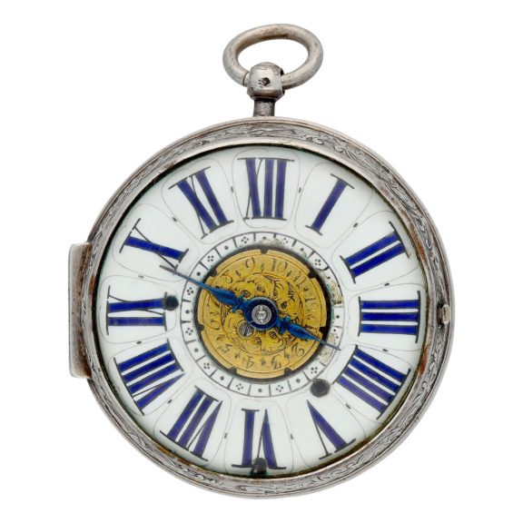 French silver oignon verge clock watch with alarm Circa 1700