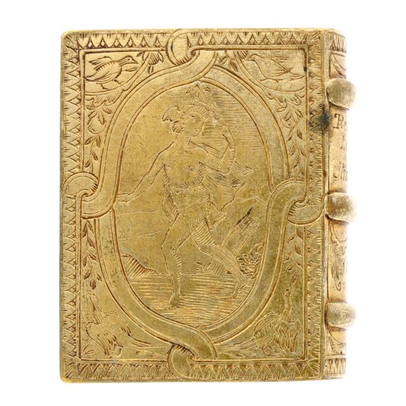 French gilt metal watch made in the form of a book Circa 1850 French gilt metal watch made in the form of a book Circa 1850