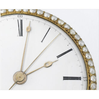 English pair of gilt enamel and pearl set watches Circa 1800