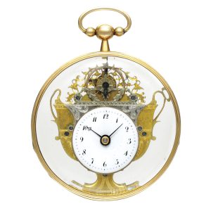 Swiss unusual 18K gold glazed verge pocket watch Circa 1800