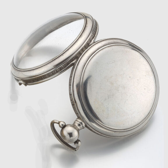 French large verge clockwatch in a silver open case Circa 1800 French large verge clockwatch in a silver open case Circa 1800