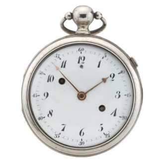 Large French silver repeating verge clockwatch Circa 1800 Large French silver repeating verge clockwatch Circa 1800