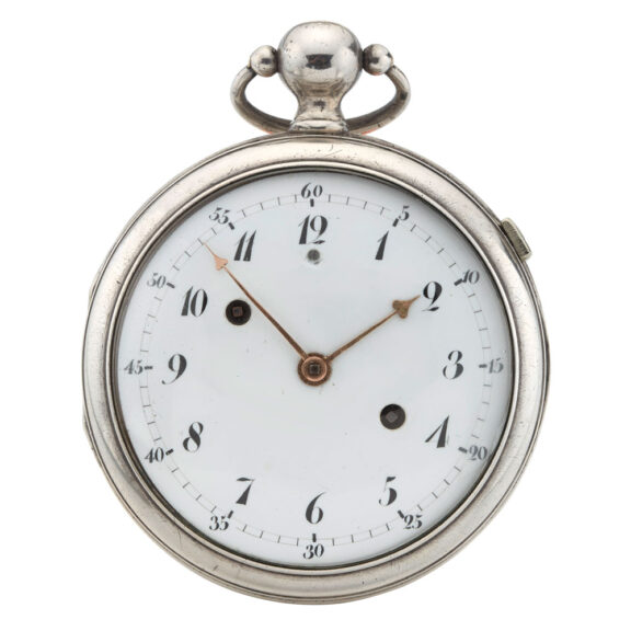 Large French silver repeating verge clockwatch Circa 1800 Large French silver repeating verge clockwatch Circa 1800