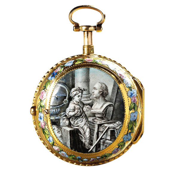Swiss gold and enamel quarter repeating watch Circa 1770 Swiss gold and enamel quarter repeating watch Circa 1770