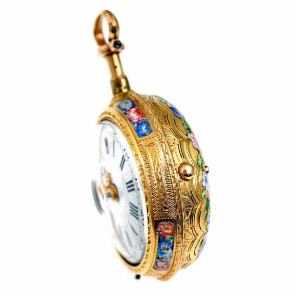 Swiss gold and enamel pocket watch Circa 1770 Swiss gold and enamel pocket watch Circa 1770