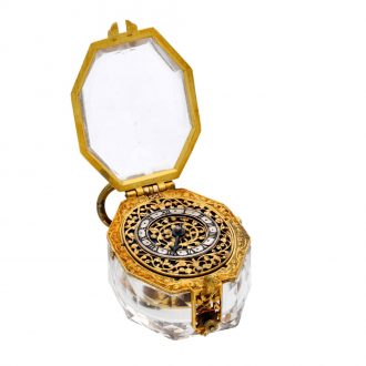 Octagonal shaped rock crystal stackfreed pendant watch Circa 1850