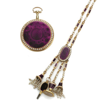 French fine and rare gold watch with chatelaine Circa 1790