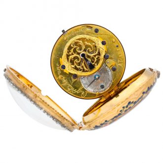 French gold, enamel and diamond set verge watch Circa 1775 French gold, enamel and diamond set verge watch Circa 1775