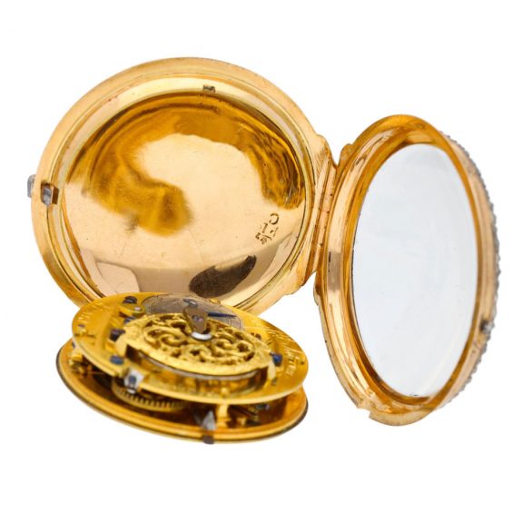 French gold, enamel and diamond set verge watch Circa 1775 French gold, enamel and diamond set verge watch Circa 1775