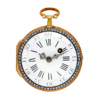 French gold, enamel and diamond set verge watch Circa 1775 French gold, enamel and diamond set verge watch Circa 1775