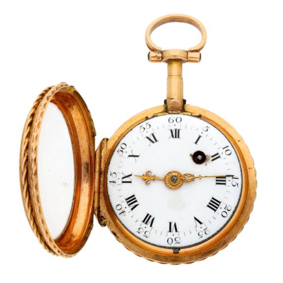 Small French gold, enamel and pearl set verge watch Circa 1780 Small French gold, enamel and pearl set verge watch Circa 1780